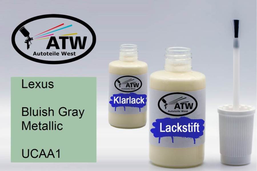 Lexus, Bluish Gray Metallic, UCAA1: 20ml Lackstift + 20ml Klarlack - Set, von ATW Autoteile West.